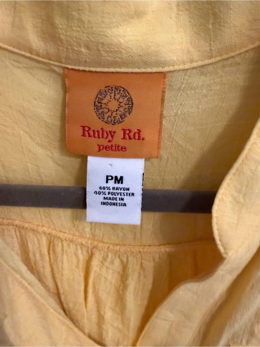 Ruby Rd. Bright Yellow Button-Placket Tunic Top - Picture 3 of 6